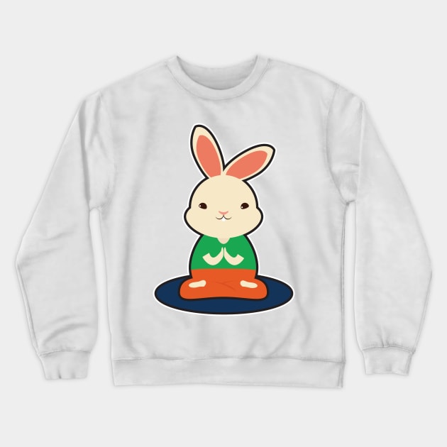 Rabbit at Yoga on Yoga mat Crewneck Sweatshirt by Markus Schnabel